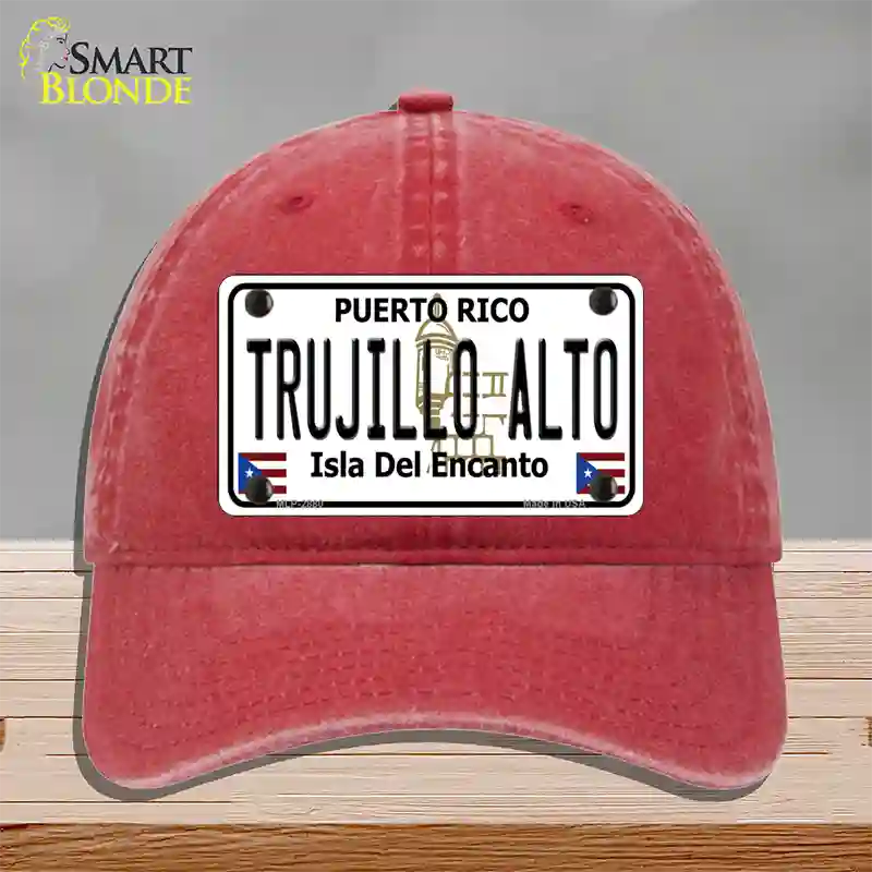 Trujillo Alto Puerto Rico Novelty License Plate Hat Unconstructed Cotton / Red