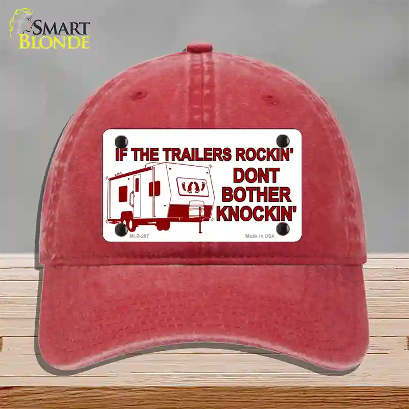 If Trailers Rockin Novelty License Plate Hat Unconstructed Cotton / Red