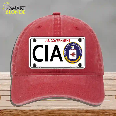 CIA Novelty License Plate Hat Unconstructed Cotton / Red