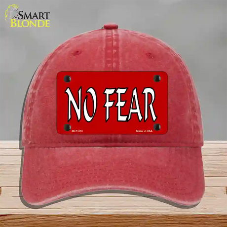 No Fear Novelty License Plate Hat Unconstructed Cotton / Red