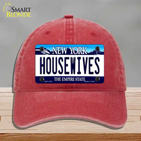 Housewives New York Novelty License Plate Hat Unconstructed Cotton / Red