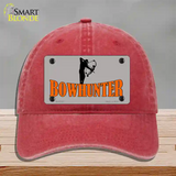 Bow Hunter Novelty License Plate Hat Unconstructed Cotton / Red