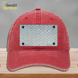 Silver Toolbox Diamond Novelty License Plate Hat Unconstructed Cotton / Red