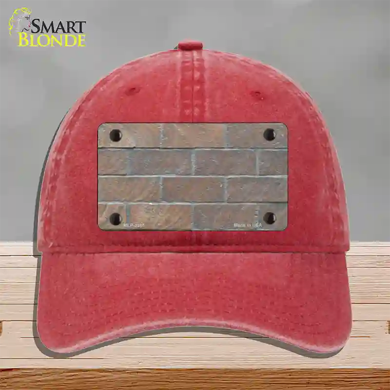 Brick Wall Novelty License Plate Hat Unconstructed Cotton / Red