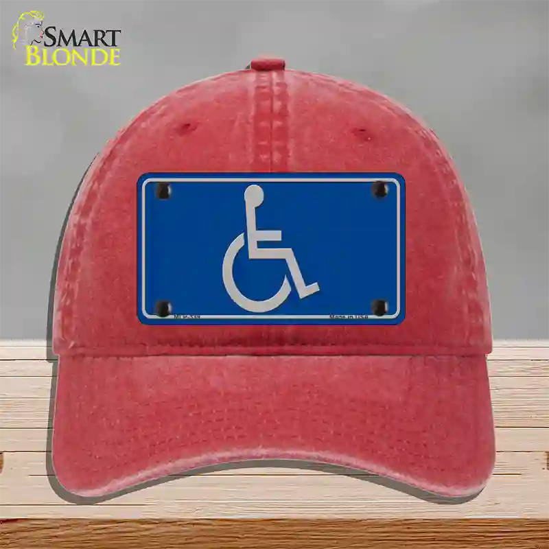 Handicap Logo Novelty License Plate Hat Unconstructed Cotton / Red