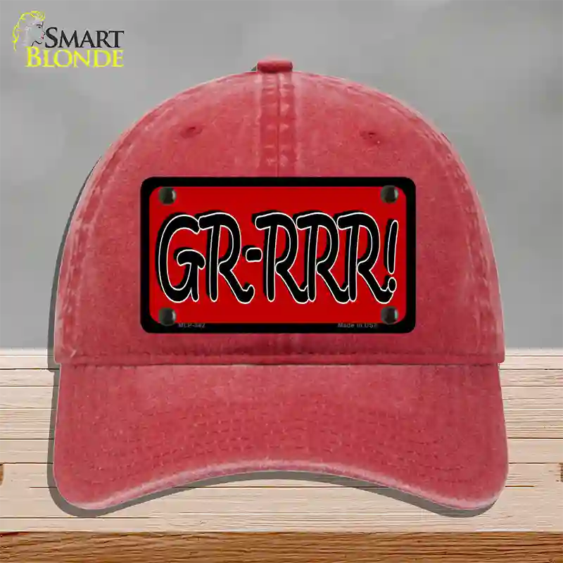 GR-RRR Novelty License Plate Hat Unconstructed Cotton / Red