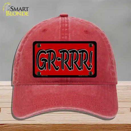 GR-RRR Novelty License Plate Hat Unconstructed Cotton / Red