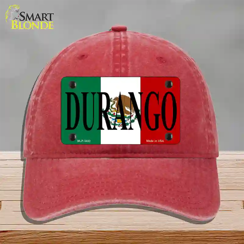 Durango Novelty License Plate Hat Unconstructed Cotton / Red