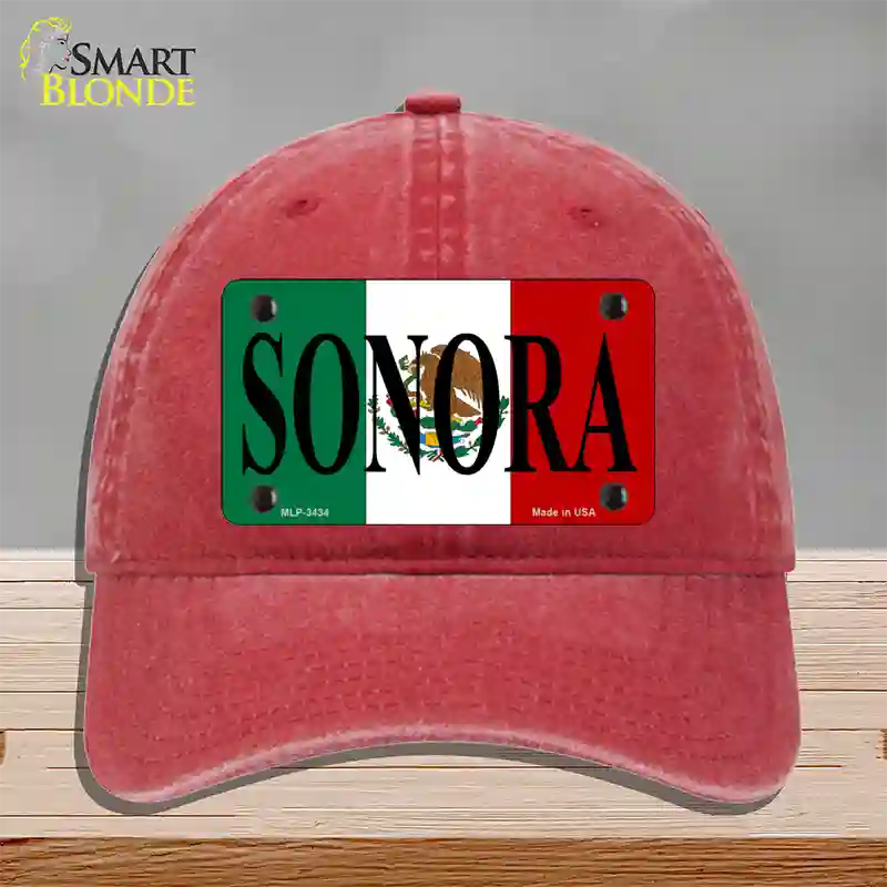 Sonora Novelty License Plate Hat Unconstructed Cotton / Red