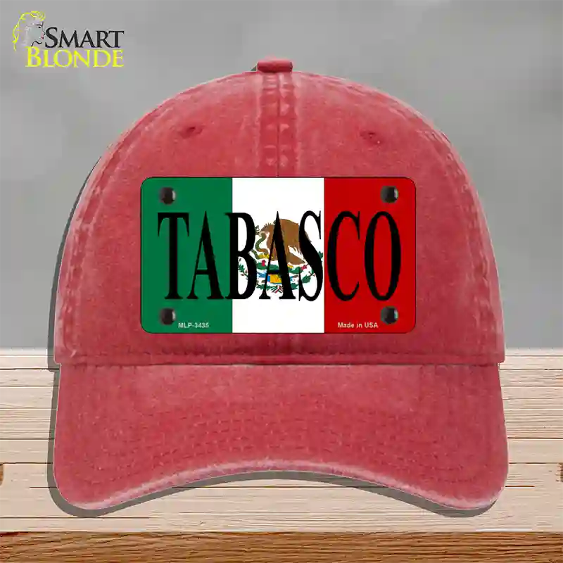 Tabasco Novelty License Plate Hat Unconstructed Cotton / Red