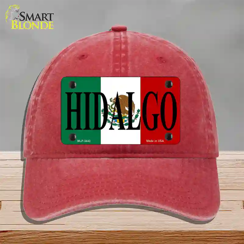 Hidalgo Novelty License Plate Hat Unconstructed Cotton / Red