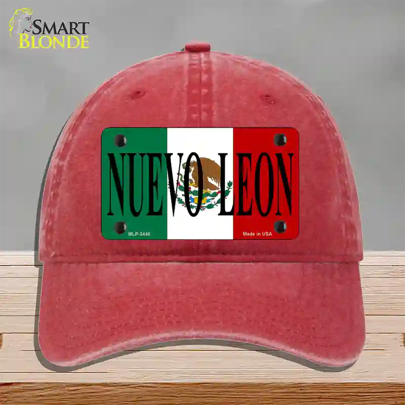 Nuevo Leon Mexico Flag Novelty License Plate Hat Unconstructed Cotton / Red