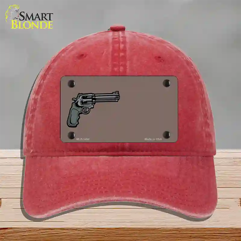 Gun Offset Customizable Novelty License Plate Hat Unconstructed Cotton / Red