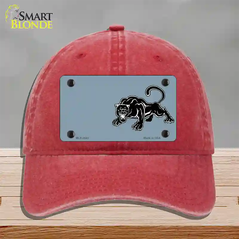 Black Panther Offset Novelty License Plate Hat Unconstructed Cotton / Red