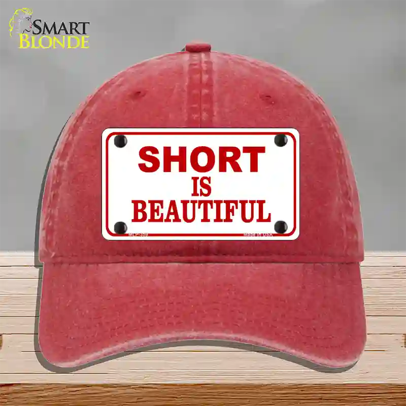 Short Is Beautiful Novelty License Plate Hat Unconstructed Cotton / Red