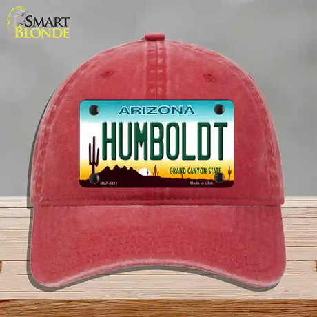 Humboldt Arizona Novelty License Plate Hat Unconstructed Cotton / Red