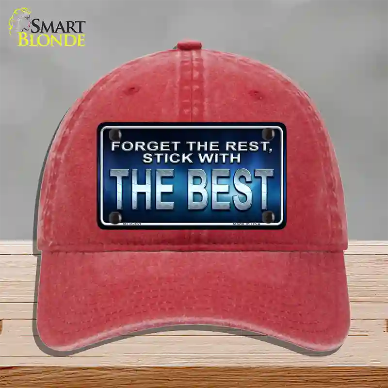 Forget The Rest Novelty License Plate Hat Unconstructed Cotton / Red