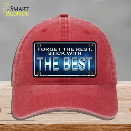 Forget The Rest Novelty License Plate Hat Unconstructed Cotton / Red