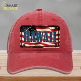 Hawaii USA Novelty License Plate Hat Unconstructed Cotton / Red