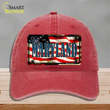 Maryland USA Novelty License Plate Hat Unconstructed Cotton / Red