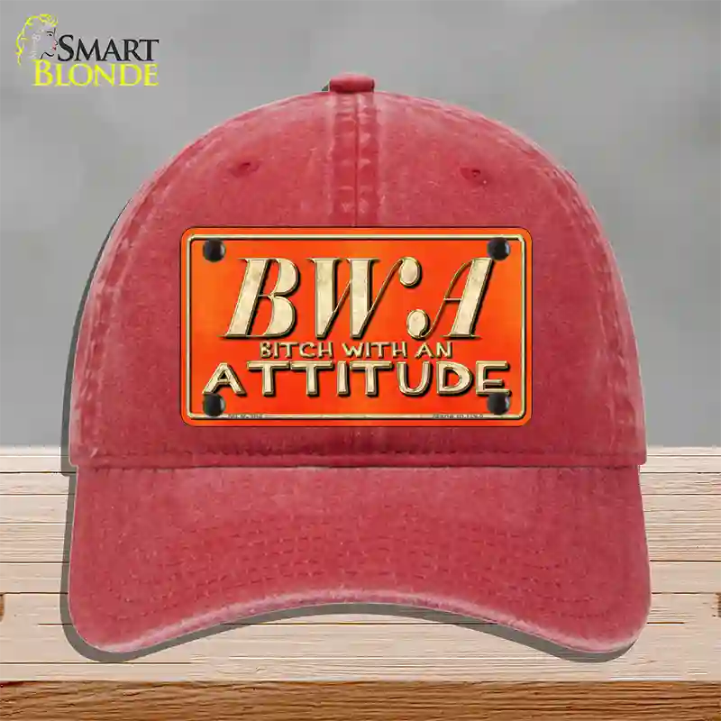 B.W.A. Novelty License Plate Hat Unconstructed Cotton / Red