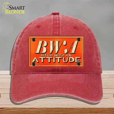 B.W.A. Novelty License Plate Hat Unconstructed Cotton / Red