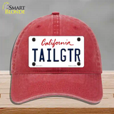 Tailgtr California Novelty License Plate Hat Unconstructed Cotton / Red