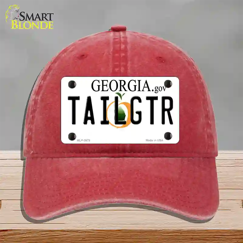 Tailgtr Georgia Novelty License Plate Hat Unconstructed Cotton / Red