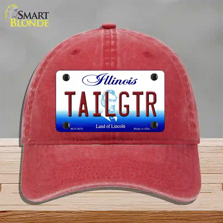 Tailgtr Illinois Novelty License Plate Hat Unconstructed Cotton / Red