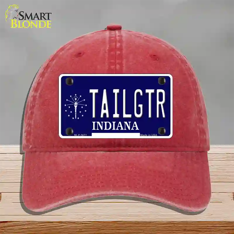 Tailgtr Indiana Novelty License Plate Hat Unconstructed Cotton / Red