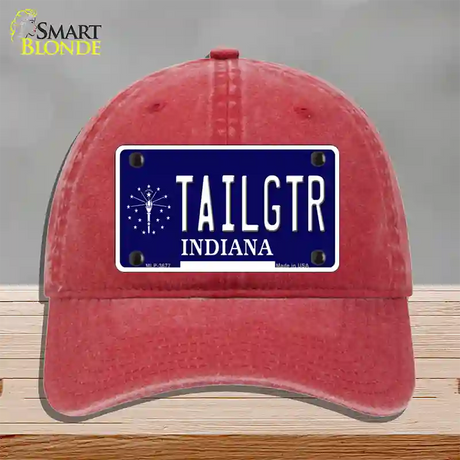 Tailgtr Indiana Novelty License Plate Hat Unconstructed Cotton / Red