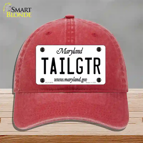 Tailgtr Maryland Novelty License Plate Hat Unconstructed Cotton / Red