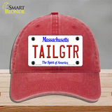 Tailgtr Massachusetts Novelty License Plate Hat Unconstructed Cotton / Red