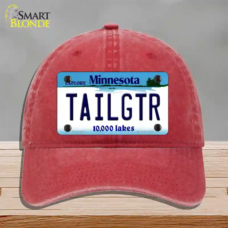 Tailgtr Minnesota Novelty License Plate Hat Unconstructed Cotton / Red