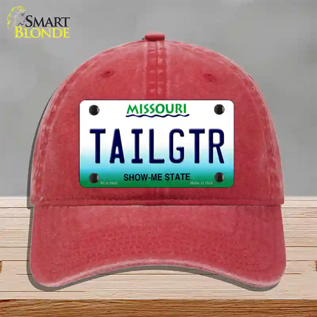 Tailgtr Missouri Novelty License Plate Hat Unconstructed Cotton / Red