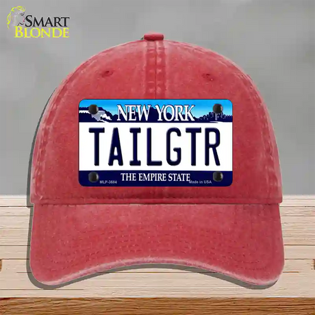 Tailgtr New York Novelty License Plate Hat Unconstructed Cotton / Red