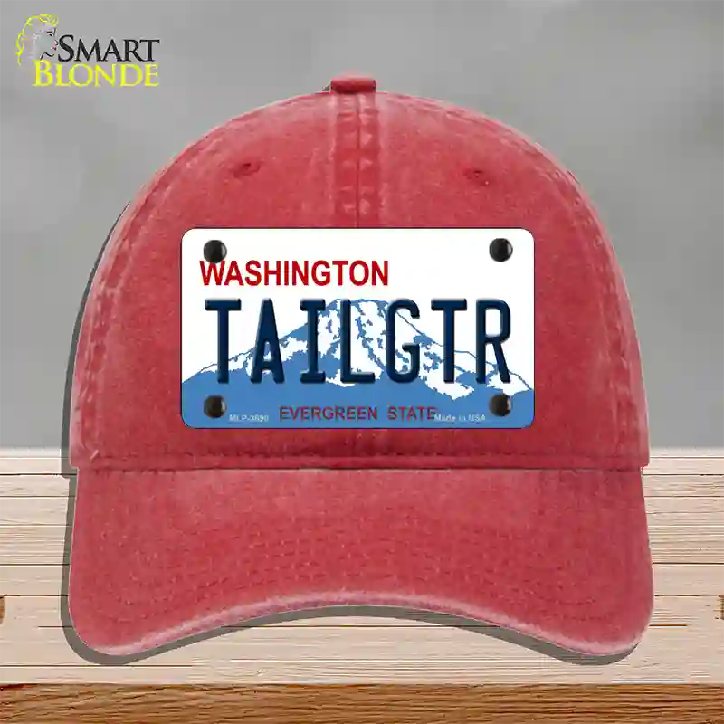 Tailgtr Washington Novelty License Plate Hat Unconstructed Cotton / Red