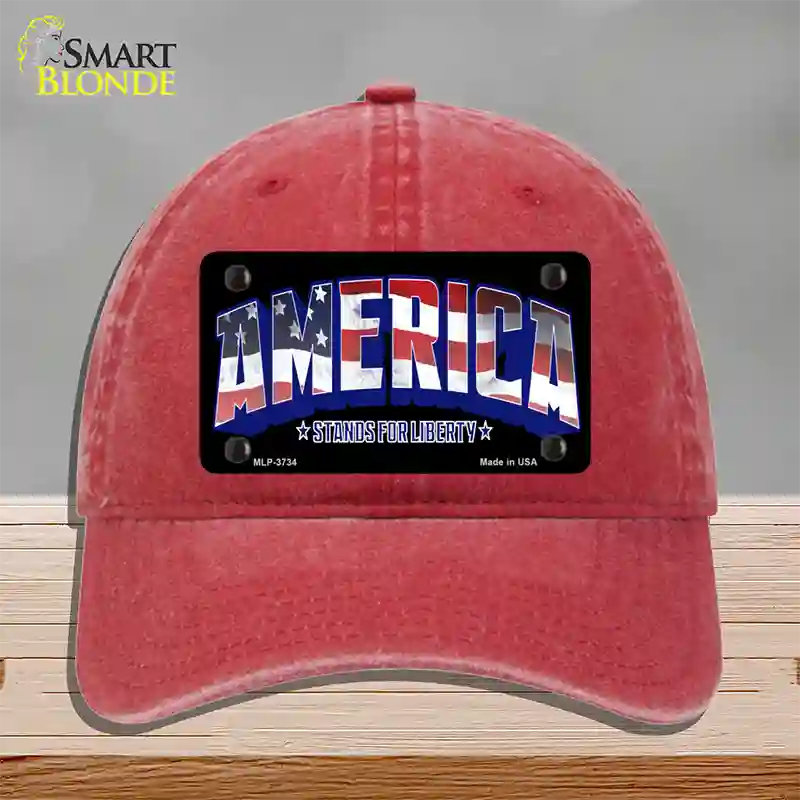America Novelty License Plate Hat Unconstructed Cotton / Red