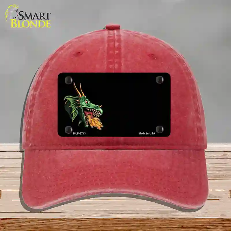 Dragon Offset Customizable Novelty License Plate Hat Unconstructed Cotton / Red