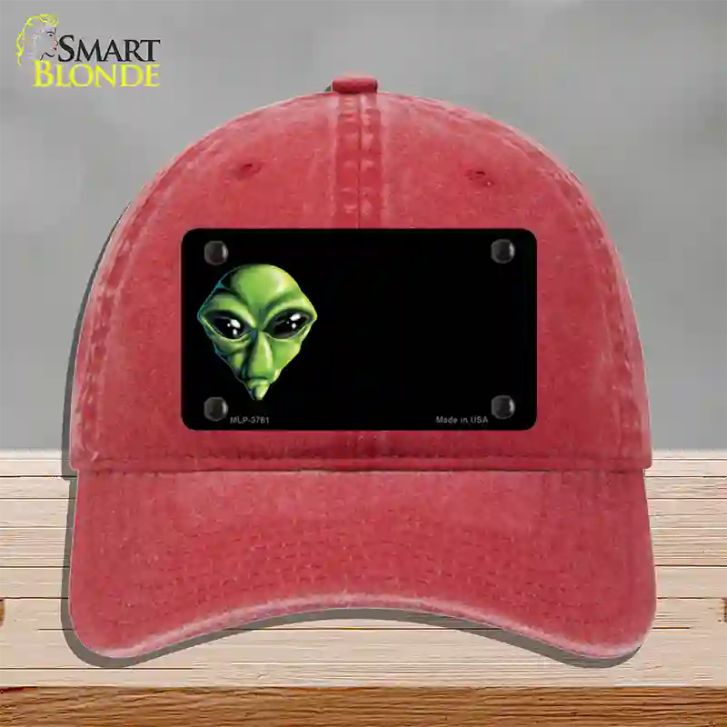 Alien Offset Novelty License Plate Hat Unconstructed Cotton / Red