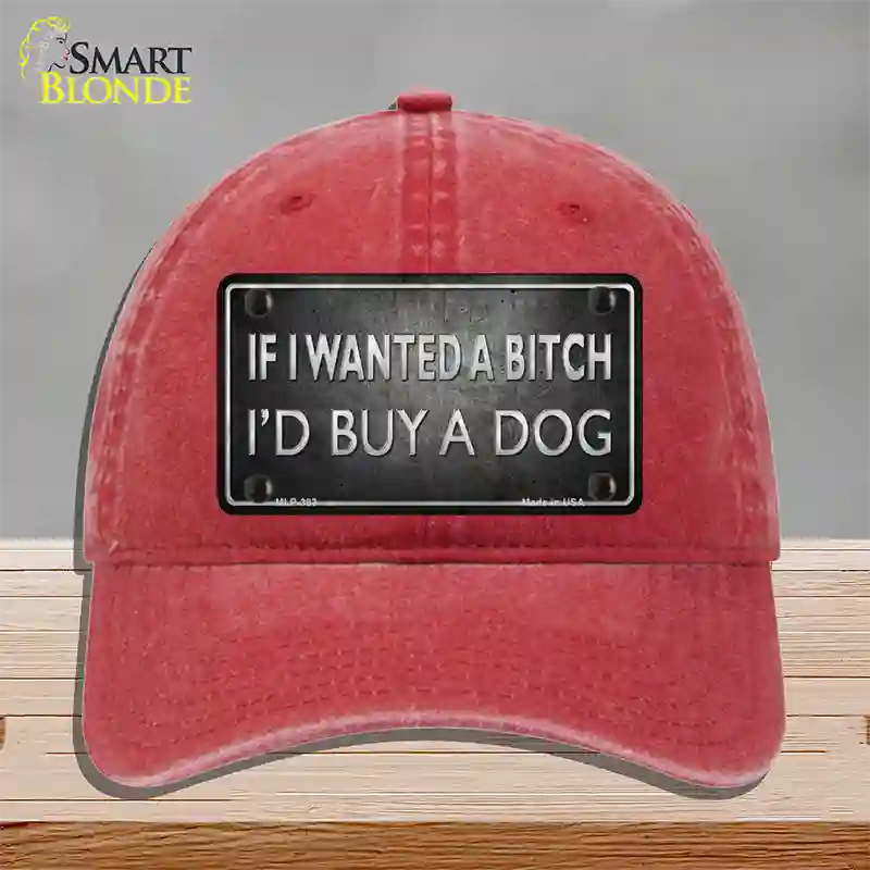 I Would Buy A Dog Novelty License Plate Hat Unconstructed Cotton / Red