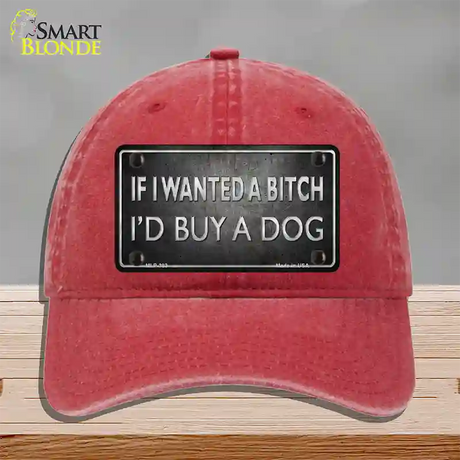 I Would Buy A Dog Novelty License Plate Hat Unconstructed Cotton / Red