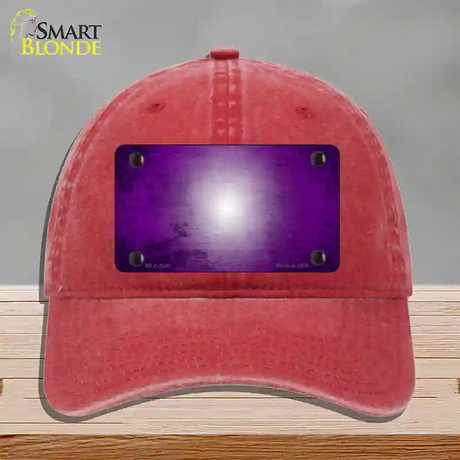 Purple White Fade Scratched Novelty License Plate Hat Unconstructed Cotton / Red