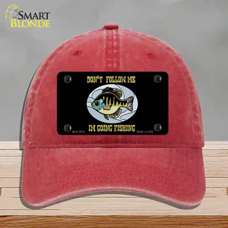 Dont Follow Me Novelty License Plate Hat Unconstructed Cotton / Red