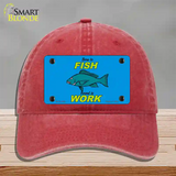 Born To Fish Novelty License Plate Hat Unconstructed Cotton / Red