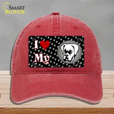 I Love My Boxer Novelty License Plate Hat Unconstructed Cotton / Red