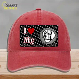 I Love My Brittany Novelty License Plate Hat Unconstructed Cotton / Red