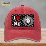 I Love My Cairn Terrier Novelty License Plate Hat Unconstructed Cotton / Red