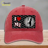 I Love My Great Dane Novelty License Plate Hat Unconstructed Cotton / Red