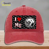 I Love My Lhasa Apso Novelty License Plate Hat Unconstructed Cotton / Red